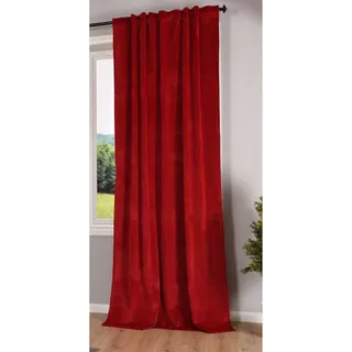 Gardinenbox Verdunkelung Vorhang »Milano« Samt Blickdicht Schlaufenband Tunneldurchzug Blackout Bügelband kürzbar Rot 1 Stück HxB 280x135 cm, 20357