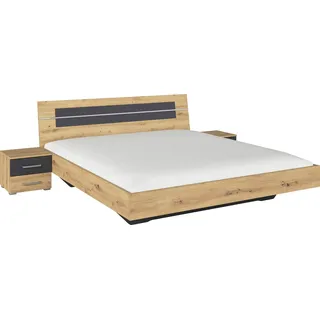 Rauch »Doppelbett Futonbett BURANO in schwebender Optik« Set, 3 Stk. tlg. und abgesetztem Kopfteil mit 2 Nachttischen MADE IN GERMANY,