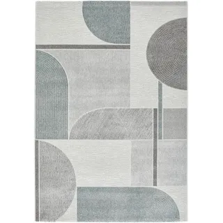 Novel Webteppich , Grau, Petrol, Hellgrau , Textil , Abstraktes , rechteckig , 133x195 cm , Oeko-Tex® Standard 100 , für Fußbodenheizung geeignet , Teppiche Und Böden, Teppiche, Webteppiche