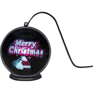 Konstsmide 3D Hologrammkugel Merry Christmas schwarz