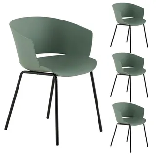 Idimex Gartenstühle Nivel 4Er-Set , Grün , Textil , Mode , 60x80x56 cm , Gartenmöbel, Gartensessel, Gartenstühle