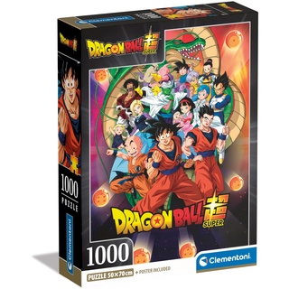 Clementoni Dragonball 1000 Teile, Poster inklusive, Anime-Puzzle, Manga, Superheldenpuzzle, Spaß für Erwachsene, Made in Italy, 39919, Mehrfarbig