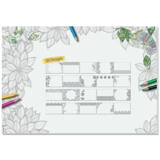 Sigel Schreibtischunterlage Adult Coloring ohne Kalendarium weiß Papier 59,5 x 41,0 cm, 20 Blatt