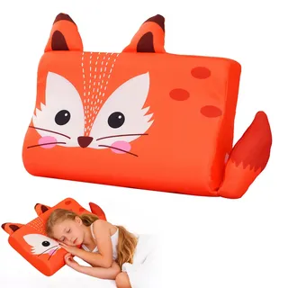 HSMHLYYB Schlummerkids Kissen, 45X27CM Calmly Kinderkissen, Einzigartige Tiere Kinderkopfkissen, Ergonomisches Nackenkissen, Memory Atmungsaktiv Komfortkissen für Besserenund Gesünderen(Fuchs)