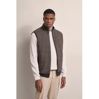 Sweatweste BUGATTI, Herren, Gr. 4XL, braun, 85% Baumwolle, 15% Polyester, unifarben, regular fit, ohne Ausschnitt, Westen Sweatweste, mit legerer Passform