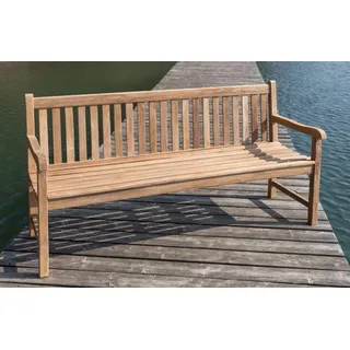Stabile Gartenbank Picadelly 180 cm in Premium Teak mit Armlehne