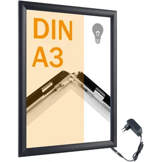 LED Klapprahmen A3 schwarz, Aluminium