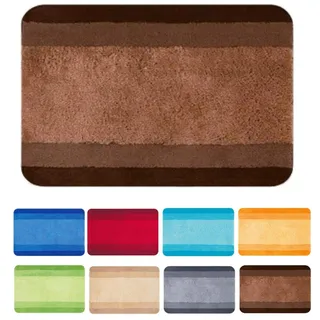 Spirella – Balance Polyester-Badematte – rutschfest – 55 x 65 cm – Braun – Maschinenwaschbar bei 40 °C – 90% Polyester, 10% Acryl – Komfort und Sicherheit