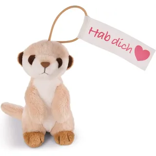 NICI Plüschanhänger Erdmännchen (11cm) "Hab dich " Kuscheltier Stofftier Plüschfigur Anhänger - Braun