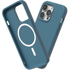 RhinoShield Case kompatibel mit [iPhone 14 Pro Max] | SolidSuit - MagSafe-kompatibel -Stoßdämpfende & schlanke Schutzhülle mit Premium Finish - 3.5 Meter Fallschutz - Azurblau