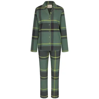 Triumph Damen Boyfriend Pw X Checks Pajama Set, Green - Dark Combination, 46 EU