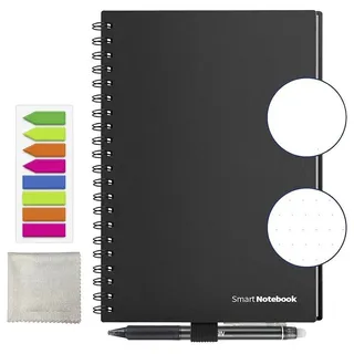 DREIKLANG BE SMART 4270001452108 Wiederbeschreibbares Notizbuch mit Planer liniert, Punktraster Schwarz Anzahl der Blätter: 50