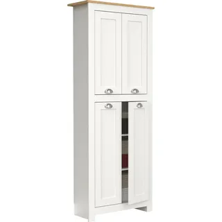 VCM Holz Flurschrank 5 Fächer Badezimmerschrank Maße: H. 184 x B. 72 x T. 32 cm