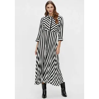 Y.A.S Hemdblusenkleid Schwarz/Weiß Gestreift M
