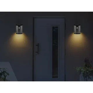 2 LED Solar Außenleuchten mit Bewegungsmelder Edelstahl Wandlampe IP44 Downlight