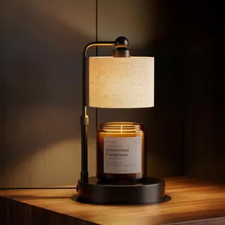 Bingyouth Kerzenwärmer Lampe Schwarz, dimmbar mit Timer 2/4/8H, höhenverstellbar, Kerzenwärmer ohne offene Flamme, Kerzenlampe für Duftkerzen, Wohnzimmer Deko & Geschenk