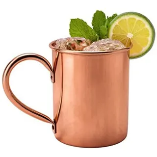 Copper Garden Kupfertasse 0,5 Liter I Tasse mit Henkel aus reinem Kupfer I Becher für Kalt- & Heißgetränke I Kupferbecher für Feuerzangenbowle & Moscow Mule Cocktail I verzinnt & lebensmittelecht