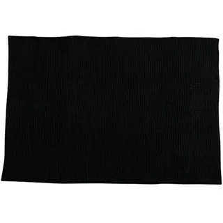 MSV - Luxus Chenille Badematte - Flauschige Mikrofaser mit Rutschfester Unterseite - 60 x 90 cm - Schwarz - Maschinenwaschbar mit Schnell Trocknender Aufhängeschlaufe
