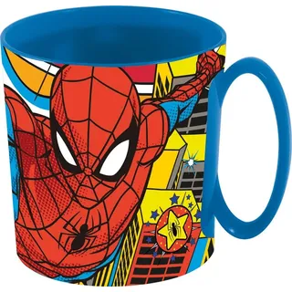 Tataway Marvel Spiderman Spider-Man 350 ml mikrowellengeeigneter Kunststoffbecher für Kinder