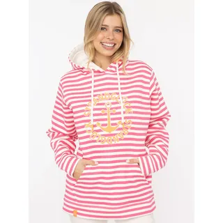 Zwillingsherz Kapuzensweatshirt »"Streifen Strandglück"«, gestreift, Stickererei vorne, Kordelzug; Tasche