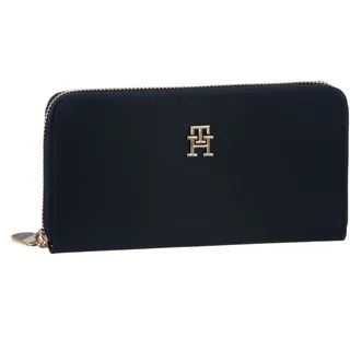 Tommy Hilfiger Geldbörse »POPPY NEW LARGE ZA WALLET« mit goldfarbenen Details, blau