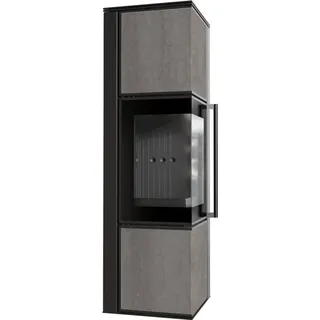 TORA/M 8 kW Ø 150 Quarzsinter Grau / Brennraum Schwarz