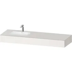 Duravit Qatego Einbauwaschtisch mit Konsole, 1600x550x170mm, Becken links, QA46930, Farbe: Weiß Supermatt