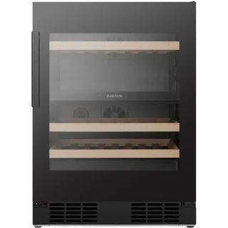 Hisense RW3N122GSLF Weintemperierschrank/Freistehend/EEK F/46 Flaschen Kapazität/WIFI/Anti UV-Glasfront/DualZone/Multi Air Flow/Buchholzablagen/Soft Close Einlegeböden/HxBxT: 81,9x59,5x57,5cm/Schwarz