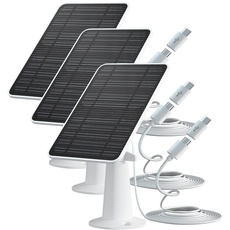 5W Solarpanel für drahtlose Überwachungskamera im Freien, IP65 wasserdichte Solarstromversorgung für Sicherheit Batteriekamera, Micro USB-Solarpanel, 360 ° einstellbare Montagehalterung, 3 Pack