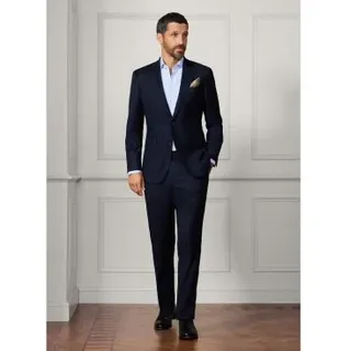 Hackett London für Herren. HM423212 Marineblauer Plain Anzug (42/32), Wolle, Klassisch