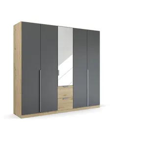 Rauch Drehtürenschrank Quadra Spin 226 x 210 x 54 cm Braun/Grau/Mehrfarbig