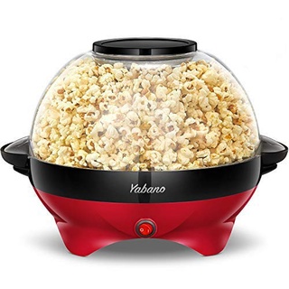 Yabano Popcornmaschine für Zuhause, Maker Machine mit Zucker & Öl, Abnehmbare Heizfläche, 5L Popcorn Popper, Antihaftbeschichtung, Großer Deckel als Servierschale, Platzsparende Lagerung