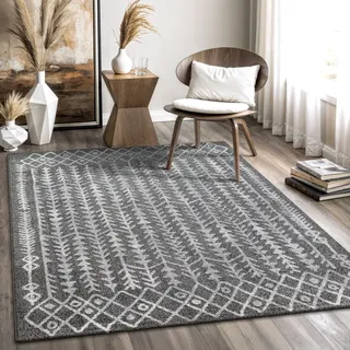 Sanat Boho 8204 Kurzflorteppich 140 x 200 cm Grau
