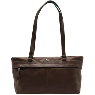 GERRY WEBER Leder Schultertasche Segovia Shopper MHZ Dark Brown braun - Braun
