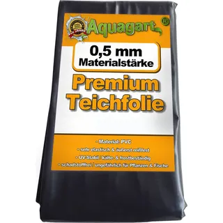 Aquagart Teichfolie PVC 10m x 8m 0,5mm schwarz Folie für den Gartenteich