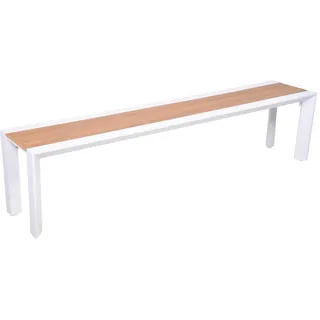 Gardenson Gartenbank , Braun, Weiß , Metall, Kunststoff , 180x44x36 cm , Abstellfläche, abwischbar , Gartenmöbel, Gartenbänke, Gartenbänke