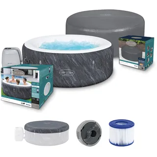 Bestway LAY-Z-SPA WLAN-Whirlpool Boracay AirJet Ø 180 x 66 cm, rund + Xtras EnerySense Thermo-Komplettabdeckung Ø 180 x 66 cm, rund