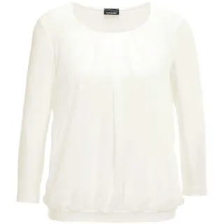 GOLDNER Kurzarmbluse »Chiffon-Shirt mit 3/4-Arm, Rundhals«, grün