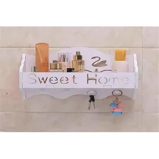 Dekoration Wand Holz Weiß Mit Regalbrett Sweet Home Kleiderbügel Haken Bal