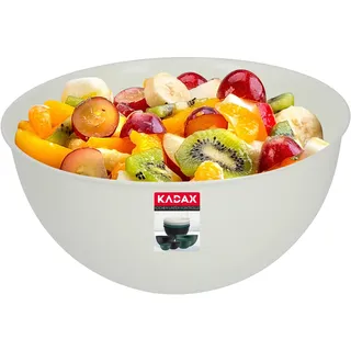 KADAX Schüssel aus Kunststoff, Salatschüssel, stapelbare Rührschüssel, Plastikschüssel, Küchenschüssel, runde Servierschüssel für Küche, Salat, Teig, spülmaschinenfest (3L, creme)