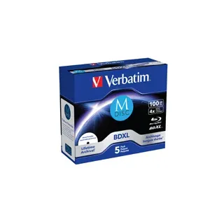 Verbatim M-DISC BD-R XL 100GB/1-4x Jewelcase (5 x), Optischer Datenträger
