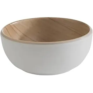 APS 84930 Schale FRIDA, Ø 8,5 cm, Höhe 3,5 cm, Melamin, weiß/Holzoptik