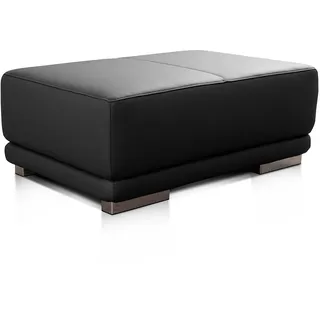 Cavadore Lederhocker Corianne / Rechteckiger Sitzhocker in Echtleder / 103 x 41 x 69 / Echtleder schwarz