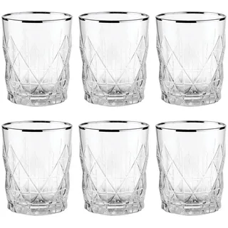 Butlers Trinkgläser (6er Set) Upscale 340 ml , Silbereichenfarben , Glas , Gläser, Trinkgläser