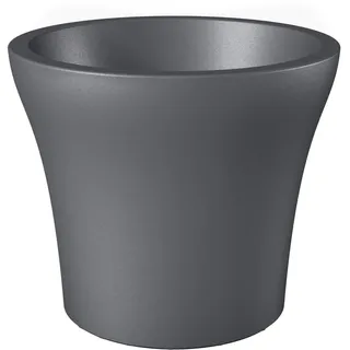 Scheurich No1 Style, Pflanzgefäß aus Kunststoff, Metallic-Grey, 40 cm Durchmesser, 33,6 cm hoch, 24 l Vol.