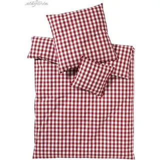 Elegante Web-Perkal-Bettwäsche-Garnitur Quadro 7021 Farbe bordeaux Größe 80x80 cm - bordeaux