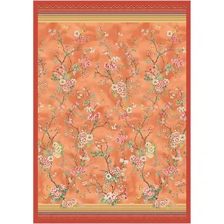 Bassetti Plaid Pallanza O1 aus Baumwolle Mako-Satin in der Farbe Orange, Maße: 180cm x 250cm, 9324117