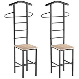 CARO-Möbel Herrendiener Jivo 2Er-Set , Schwarz, Sonoma Eiche , Metall , Mode , 53x121x47 cm , Schlafzimmer, Herrendiener
