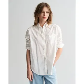 Gant für Damen. 4300411 Relaxed Fit Luxury Oxford Hemd weiß (36), Lässig, Baumwolle, Langarm
