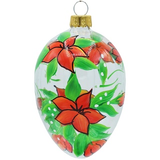 Vitbis Transparente Pastelleier – Handbemalte Glaskugeln – Ostern Weihnachtsbaum Frühlingsschmuck – Küchendekoration – Blumenmuster – Klassisches Design – 3St